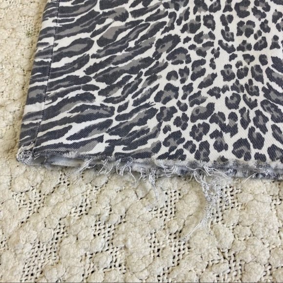 NWT Current/Elliott Leopard Denim Mini Skirt, 30 - Picture 4 of 5